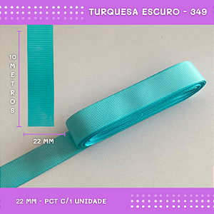 Fita de Gorgurão P/Laços - Nº5 (22mm) - COR:TURQUESA-ESCURO-349