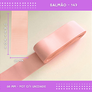 Fita de Gorgurão P/Laços - Nº9 (38mm) - COR:SALMAO-147