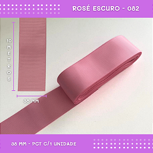 Fita de Gorgurão P/Laços - Nº9 (38mm) - COR:ROSE-ESCURO-082
