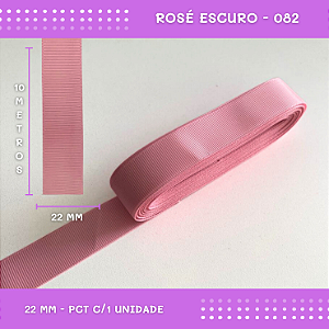 Fita de Gorgurão P/Laços - Nº5 (22mm) - COR:ROSE-ESCURO-082