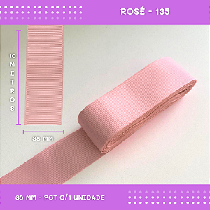 Fita de Gorgurão P/Laços - Nº9 (38mm) - COR:ROSE-135