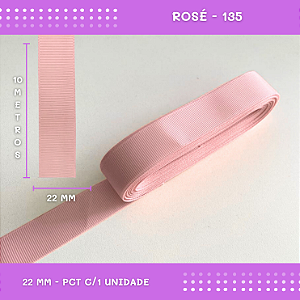 Fita de Gorgurão P/Laços - Nº5 (22mm) - COR:ROSE-135