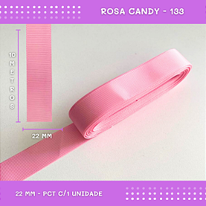 Fita de Gorgurão P/Laços - Nº5 (22mm) - COR:ROSA-CANDY-133