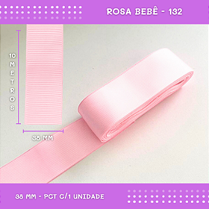 Fita de Gorgurão P/Laços - Nº9 (38mm) - COR:ROSA-BEBE-132