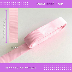 Fita de Gorgurão P/Laços - Nº5 (22mm) - COR:ROSA-BEBE-132