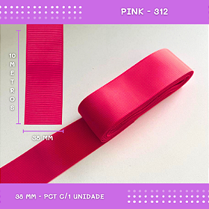 Fita de Gorgurão P/Laços - Nº9 (38mm) - COR:PINK-312