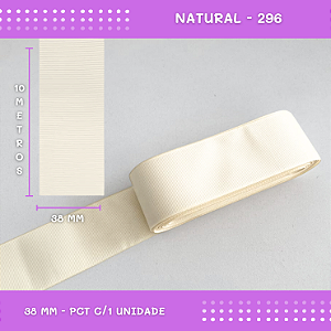 Fita de Gorgurão P/Laços - Nº9 (38mm) - COR:NATURAL-296