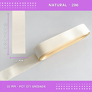 Fita de Gorgurão P/Laços - Nº5 (22mm) - COR:NATURAL-296