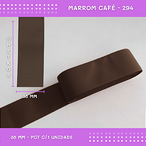 Fita de Gorgurão P/Laços - Nº9 (38mm) - COR:MARROM-CAFE-294