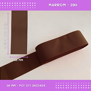 Fita de Gorgurão P/Laços - Nº9 (38mm) - COR:MARROM-290