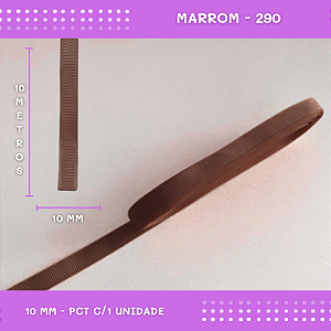 Fita de Gorgurão P/Laços - Nº2 (10mm) - COR:MARROM-290