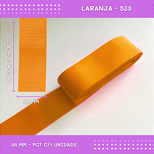 Fita de Gorgurão P/Laços - Nº9 (38mm) - COR:LARANJA-523