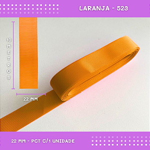 Fita de Gorgurão P/Laços - Nº5 (22mm) - COR:LARANJA-523