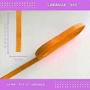 Fita de Gorgurão P/Laços - Nº2 (10mm) - COR:LARANJA-523