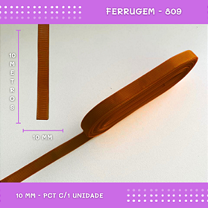 Fita de Gorgurão P/Laços - Nº2 (10mm) - COR:FERRUGEM-809