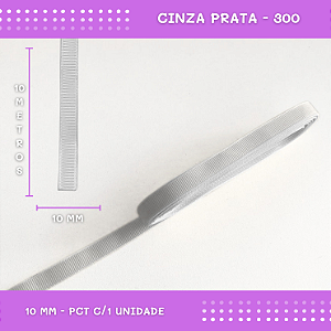 Fita de Gorgurão P/Laços - Nº2 (10mm) - COR:CINZA-PRATA-300