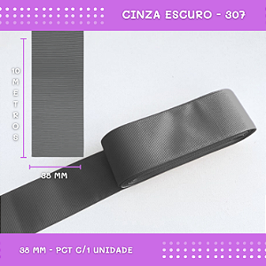Fita de Gorgurão P/Laços - Nº9 (38mm) - COR:CINZA-ESCURO-307