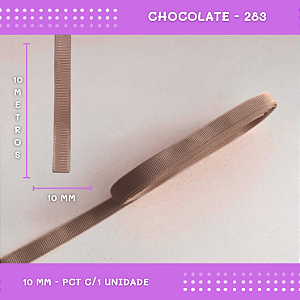 Fita de Gorgurão P/Laços - Nº2 (10mm) - COR:CHOCOLATE-283