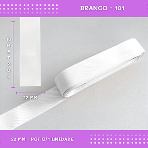 Fita de Gorgurão P/Laços - Nº5 (22mm) - COR:BRANCO-101