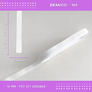 Fita de Gorgurão P/Laços - Nº2 (10mm) - COR:BRANCO-101