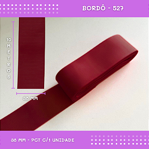 Fita de Gorgurão P/Laços - Nº9 (38mm) - COR:BORDO-527