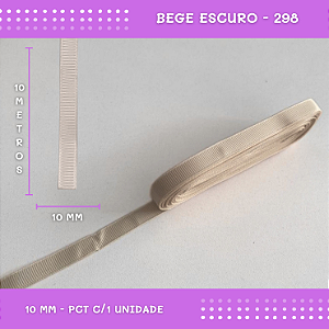 Fita de Gorgurão P/Laços - Nº2 (10mm) - COR:BEGE-ESCURO-298