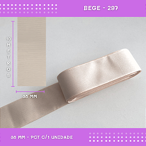 Fita de Gorgurão P/Laços - Nº9 (38mm) - COR:BEGE-297