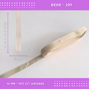 Fita de Gorgurão P/Laços - Nº2 (10mm) - COR:BEGE-297