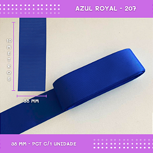 Fita de Gorgurão P/Laços - Nº9 (38mm) - COR:AZUL-ROYAL-207