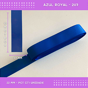 Fita de Gorgurão P/Laços - Nº5 (22mm) - COR:AZUL-ROYAL-207