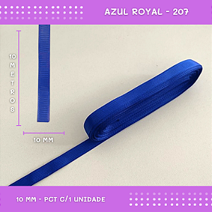 Fita de Gorgurão P/Laços - Nº2 (10mm) - COR:AZUL-ROYAL-207