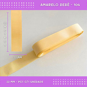 Fita de Gorgurão P/Laços - Nº5 (22mm) - COR:AMARELO-BEBE-104