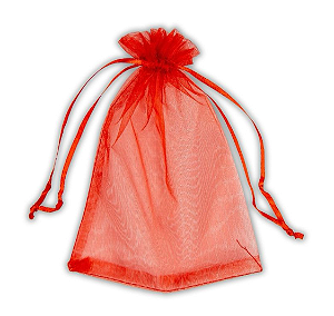 Kit 100 Saco De Organza P/ Lembrancinha - 13x18 - C/ Fita De Cetim Cor:Vermelho-145