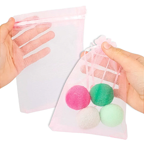 Kit 100 Saco De Organza P/ Lembrancinha - 13x18 - C/ Fita De Cetim Cor:Rosa-Bebe-132