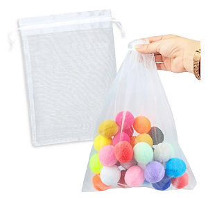 Kit 50 Saco de Organza P/ Lembrancinha - 25x35 - C/ Fita de Cetim