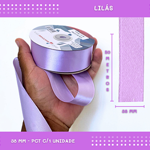 Fita de Cetim Lisa - 38mm - Rolo C/50 Mts COR:LILAS