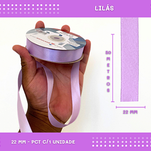 Fita de Cetim Lisa - 22mm - Rolo C/50 Mts COR:LILAS