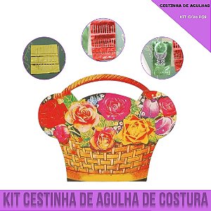 Kit Cestinha De Agulhas De Costura e Reparo - Kit 20 Pçs