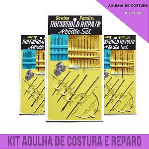 Kit Agulhas De Costura E Reparo - Kit 25 Pçs