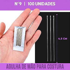 Agulha De Mão - Aço Niquelado - Pct C/100 Unidades Tam:Nº 9