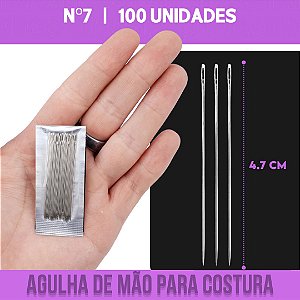 Agulha De Mão - Aço Niquelado - Pct C/100 Unidades Tam:Nº 7