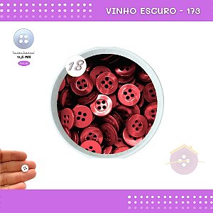 Botão De Camisaria C/Borda 4 Furos 01467 Tam:18 - Pct C/ 144 Unid. Cor:VINHO-ESCURO-173