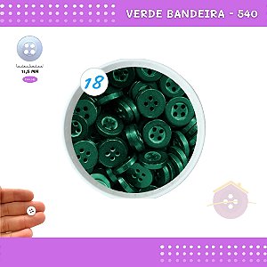 Botão De Camisaria C/Borda 4 Furos 01467 Tam:18 - Pct C/ 144 Unid. Cor:VERDE-BANDEIRA-540
