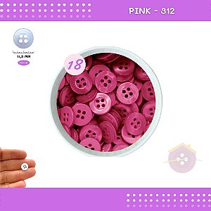 Botão De Camisaria C/Borda 4 Furos 01467 Tam:18 - Pct C/ 144 Unid. Cor:PINK-312