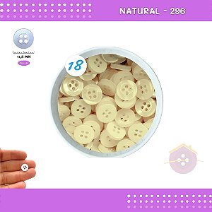 Botão De Camisaria C/Borda 4 Furos 01467 Tam:18 - Pct C/ 144 Unid. Cor:NATURAL-296