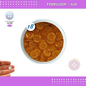 Botão De Camisaria C/Borda 4 Furos 01467 Tam:18 - Pct C/ 144 Unid. Cor:FERRUGEM-808