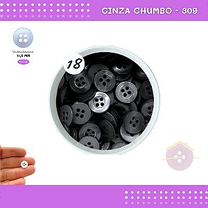 Botão De Camisaria C/Borda 4 Furos 01467 Tam:18 - Pct C/ 144 Unid. Cor:CINZA-CHUMBO-309