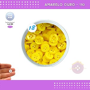 Botão De Camisaria C/Borda 4 Furos 01467 Tam:18 - Pct C/ 144 Unid. Cor:AMARELO-OURO-110