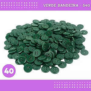 Botão de Camisaria 4 Furos 01485 Tam:40 - Pct c/144 Unid. Cor:VERDE-BANDEIRA-540