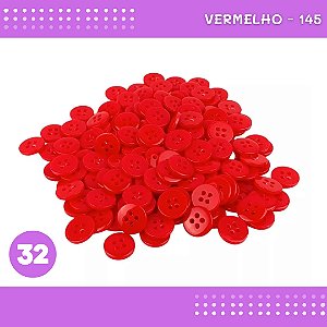 Botão de Camisaria 4 Furos 01485 Tam:32 - Pct c/144 Unid. Cor:VERMELHO-145